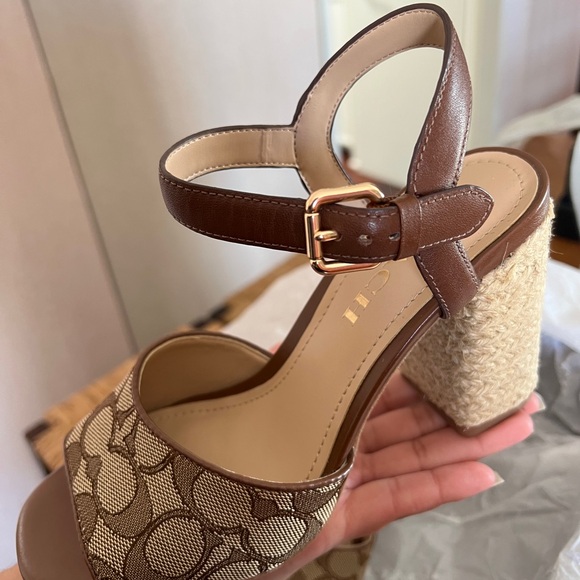 COACH Maddy Sig Heeled Sandals - Picture 1 of 6